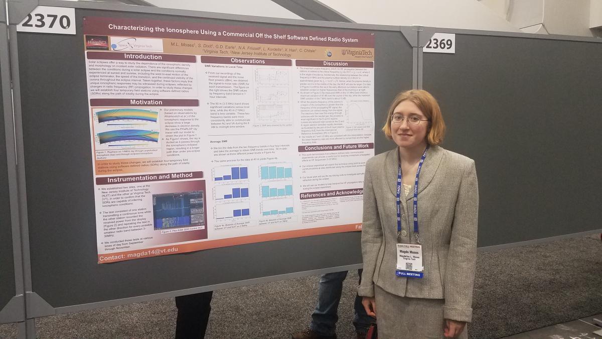 Magda Moses, KM4EGE, presenting "Characterizing the Ionosphere Using a Commercial Off the Shelf Software Defined Radio System"